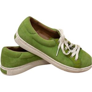 Polo Ralph Lauren, green suede, tennis shoes, size 6.5